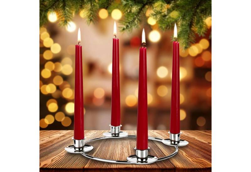 BRUBAKER Adventskranz Kerzenhalter für 4 Kerzen - 22 cm Adventsring für Stabkerzen, Adventskerzenhalter Ring - Kerzenständer aus Metall für Adventskranz von BRUBAKER