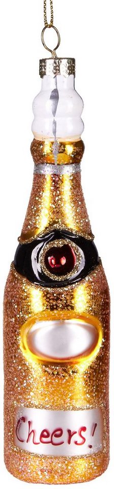 BRUBAKER Christbaumschmuck Handbemalte Weihnachtskugel Champagnerflasche, schöner Weihnachtsanhänger aus Glas, mundgeblasenes Unikat - 15 cm BRUBAKER Christbaumschmuck Handbemalte Weihnachtskugel Champagnerflasche, schöner Weihnachtsanhänger aus Glas, mundgeblasenes Unikat - 15 cm von BRUBAKER