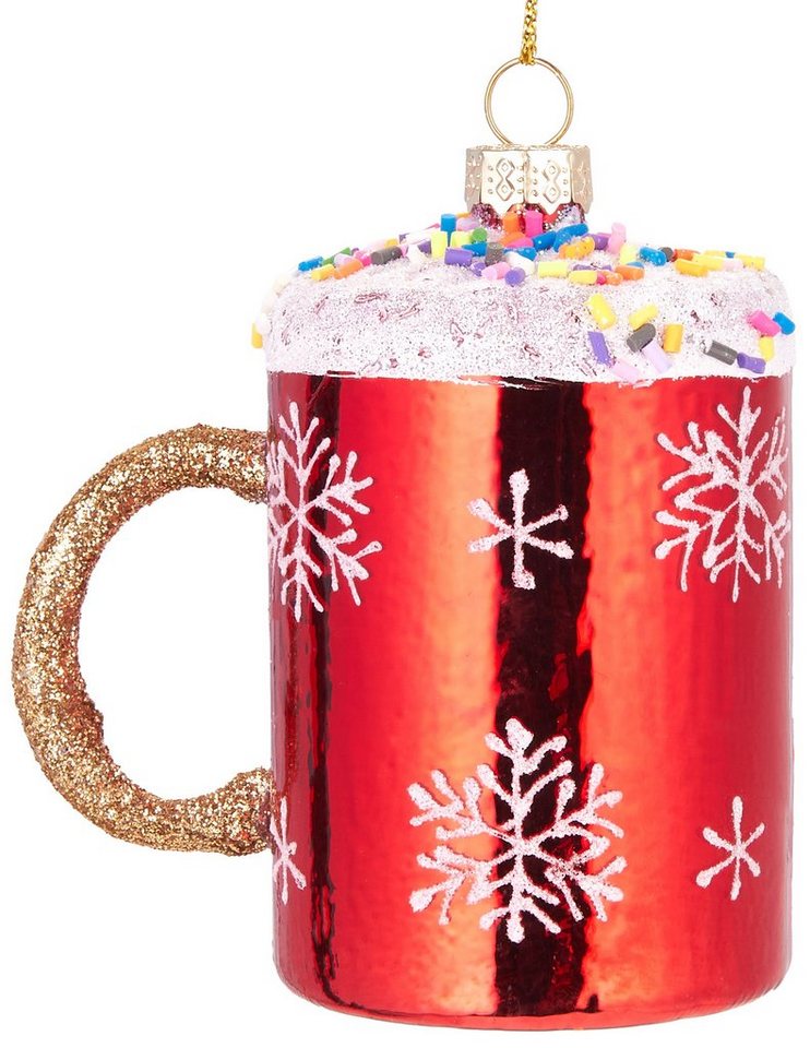BRUBAKER Christbaumschmuck Kunstvolle Weihnachtskugel Tasse mit Streuseln, mundgeblasene Weihnachtsdekoration aus Glas, handbemalt - ca. 9 cm BRUBAKER Christbaumschmuck Kunstvolle Weihnachtskugel Tasse mit Streuseln, mundgeblasene Weihnachtsdekoration aus Glas, handbemalt - ca. 9 cm von BRUBAKER