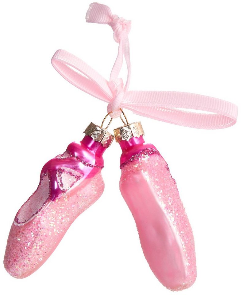 BRUBAKER Christbaumschmuck Mundgeblasene Weihnachtskugel Rosa Ballettschuhe, anmutiger Weihnachtsanhänger aus Glas, handbemalt - ca. 8 cm BRUBAKER Christbaumschmuck Mundgeblasene Weihnachtskugel Rosa Ballettschuhe, anmutiger Weihnachtsanhänger aus Glas, handbemalt - ca. 8 cm von BRUBAKER