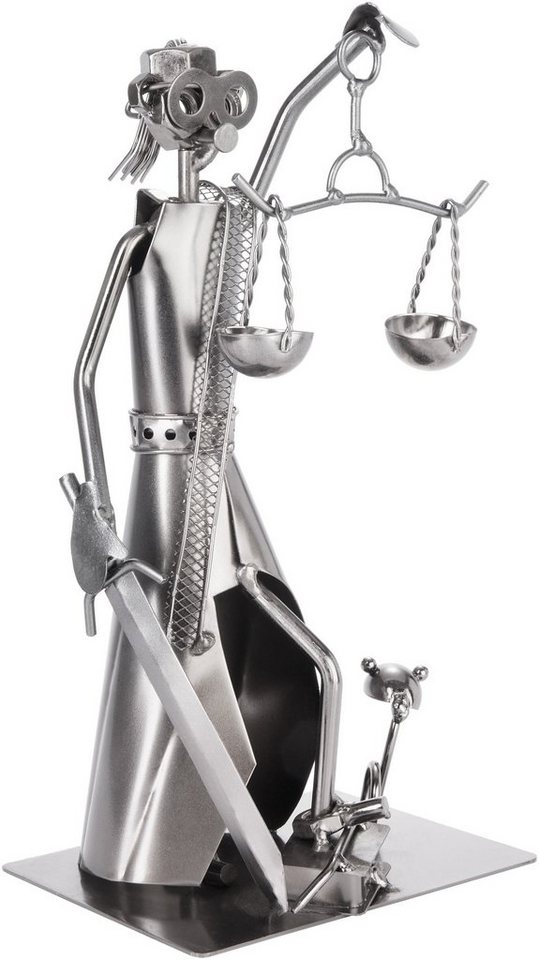 BRUBAKER Dekofigur Schraubenmännchen Justitia mit Schlange und Waage - Jura Eisenfigur (1 St), Geschenk für Juristen, Richter, Anwalt, Kanzlei von BRUBAKER