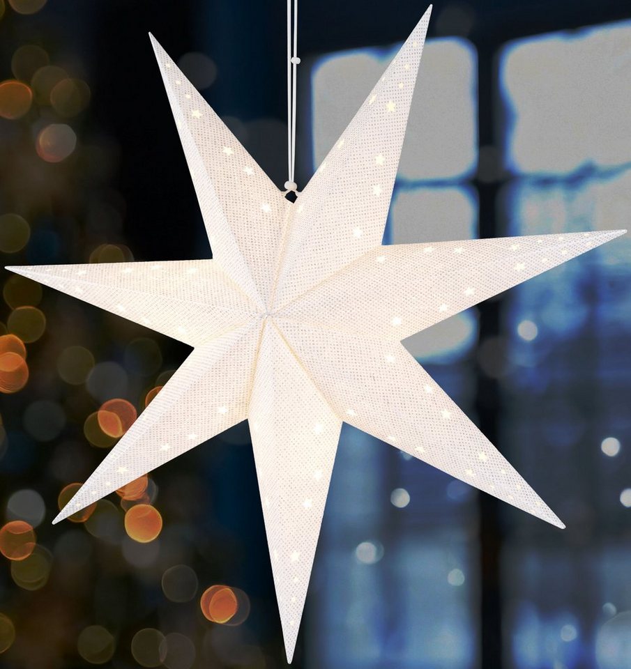 BRUBAKER Dekostern Weihnachtsstern zum Aufhängen mit E14 Fassung - 60 cm Papierstern, 1 St., 3D Adventsstern mit 3,5 m Kabel - Fenster Deko Leuchtstern Hängend BRUBAKER Dekostern Weihnachtsstern zum Aufhängen mit E14 Fassung - 60 cm Papierstern, 1 St., 3D Adventsstern mit 3,5 m Kabel - Fenster Deko Leuchtstern Hängend von BRUBAKER