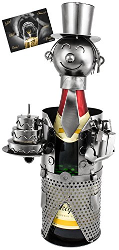 BRUBAKER Flaschenhalter für Sekt oder Champagner - Geburtstag Metall Skulptur mit Geschenkkarte BRUBAKER Flaschenhalter für Sekt oder Champagner - Geburtstag Metall Skulptur mit Geschenkkarte von BRUBAKER