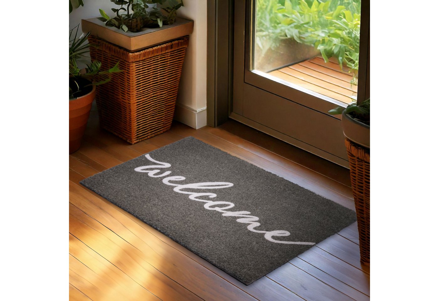 BRUBAKER Fußmatte 45 x 75 cm Schmutzfangmatte - Fußabtreter Wetterfest und Rutschfest, Rechteckig, Höhe: 16 mm, Antirutsch Türmatte aus 100% Kokos für Außen und Innen - Grau BRUBAKER Fußmatte 45 x 75 cm Schmutzfangmatte - Fußabtreter Wetterfest und Rutschfest, Rechteckig, Höhe: 16 mm, Antirutsch Türmatte aus 100% Kokos für Außen und Innen - Grau von BRUBAKER