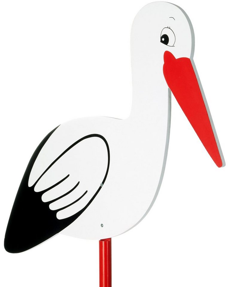 BRUBAKER Gartenstecker 100 cm großer Storch aus Holz (1-St., Geburtsgeschenk Babystorch) Klapperstorch zum Stecken für Innen und Außen von BRUBAKER