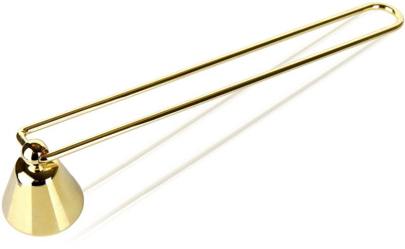 BRUBAKER Kerzenhalter Kerzenlöscher für Kerzen und Duftkerzen - Dochtlöscher aus Metall (1 St., Zubehör für Weihnachten und Geschenke), 22 cm lang - Kerzenglocke Kerzenzubehör Gold - Flammenlöscher von BRUBAKER
