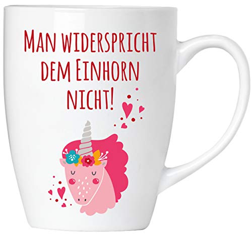 BRUBAKER - Man widerspricht dem Einhorn Nicht! - Kaffeetasse aus Keramik - 300 ml - Kaffeebecher von BRUBAKER