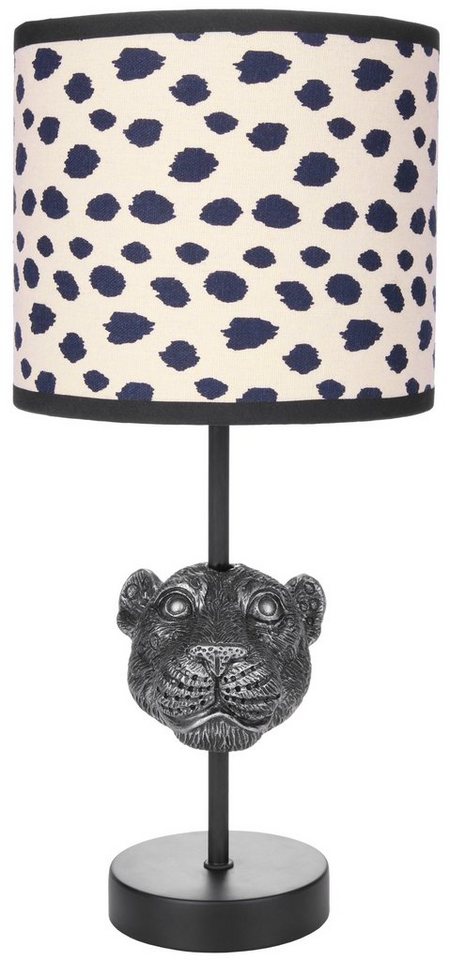 BRUBAKER Nachttischlampe Tischleuchte Leopard, Tischlampe, ohne Leuchtmittel, Motiv Lampe mit massiven Fuß aus Polyresin, Höhe 40 cm von BRUBAKER