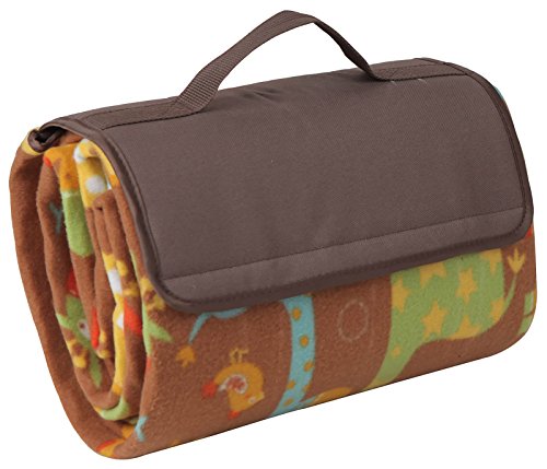 BRUBAKER Picknick Decke Fleece mit wasserfester PEVA Unterseite 150 x 135 cm Braun mit Tieren Grün Gelb BRUBAKER Picknick Decke Fleece mit wasserfester PEVA Unterseite 150 x 135 cm Braun mit Tieren Grün Gelb von BRUBAKER