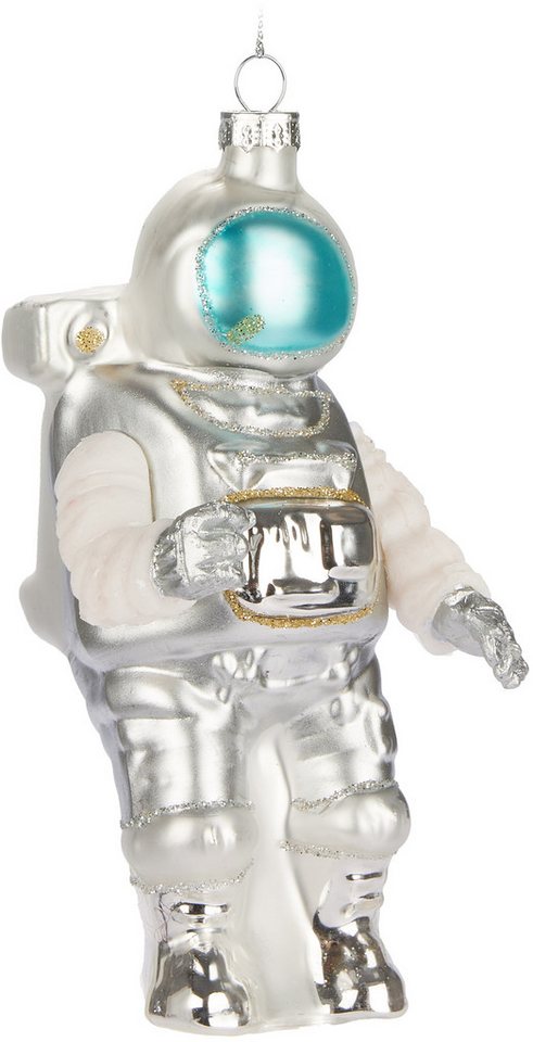 BRUBAKER Weihnachtsbaumkugel Astronaut - Handbemalte Weihnachtskugel aus Glas (1 St), 14,5 cm Baumkugel Weltraumfahrer - Weltraum Weltall Raumfahrt Deko von BRUBAKER
