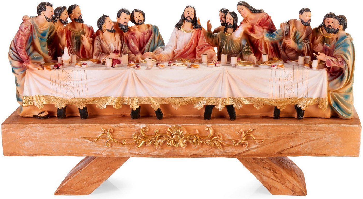 BRUBAKER Weihnachtsfigur Das letzte Abendmahl - 40 cm Weihnachtsfigur mit handbemalten Figuren (Jesus und seine 12 Jünger am Tisch, 1 St), Abendmahlszene Weihnachtsdeko - XL Tischdekoration aus Polyresin von BRUBAKER