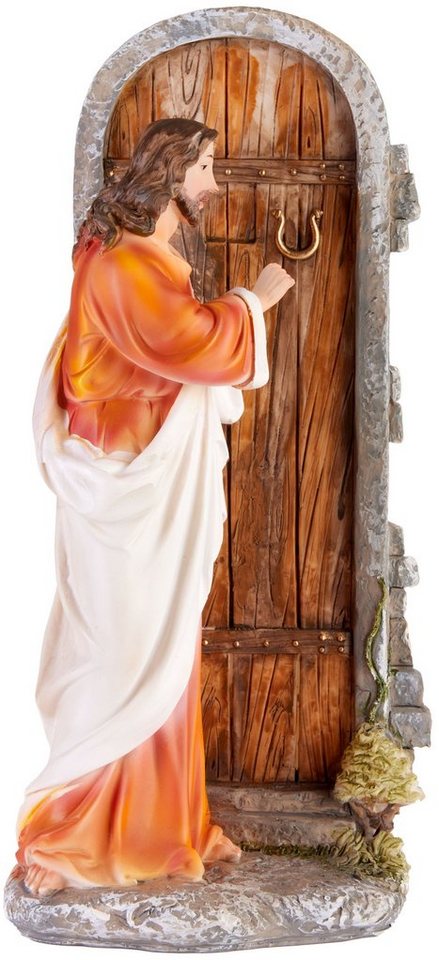 BRUBAKER Weihnachtsfigur Jesus Christus klopft an der Tür - 30 cm Weihnachtsdekoration (mit handbemalter Figur aus Polyresin, 1 St), Abendmahlszene Weihnachtsfigur - Tischdekoration von BRUBAKER