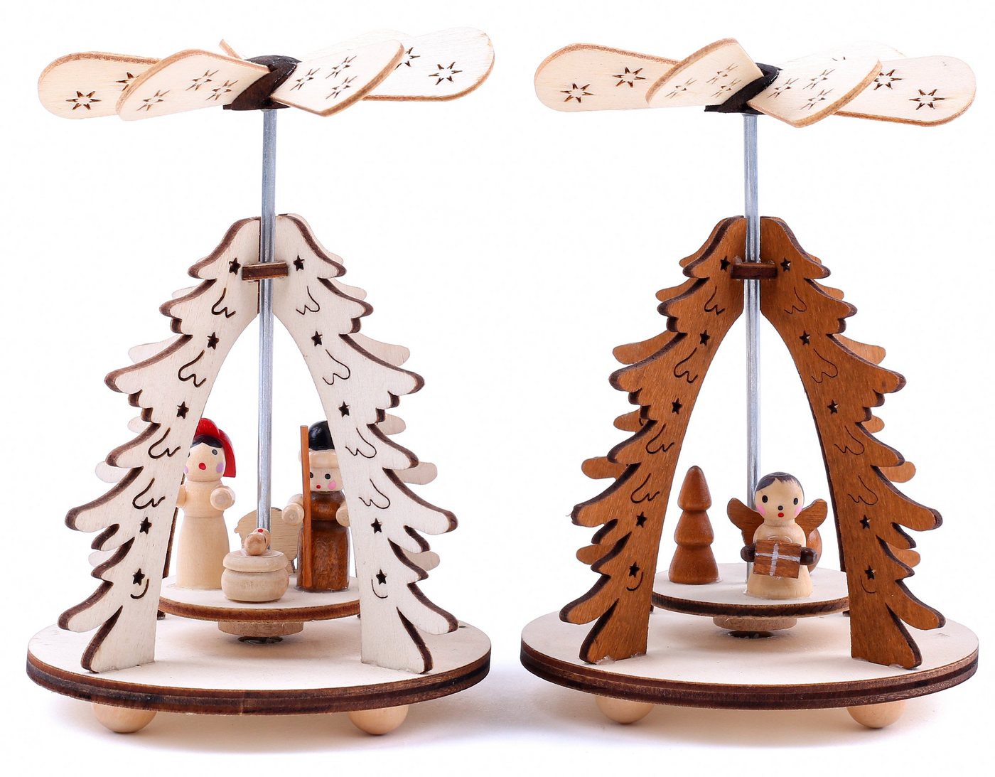 BRUBAKER Weihnachtspyramide Holzpyramide im 2er Set, mit 2 Motiven, Tischpyramiden aus Holz, handbemalte Figuren BRUBAKER Weihnachtspyramide Holzpyramide im 2er Set, mit 2 Motiven, Tischpyramiden aus Holz, handbemalte Figuren von BRUBAKER