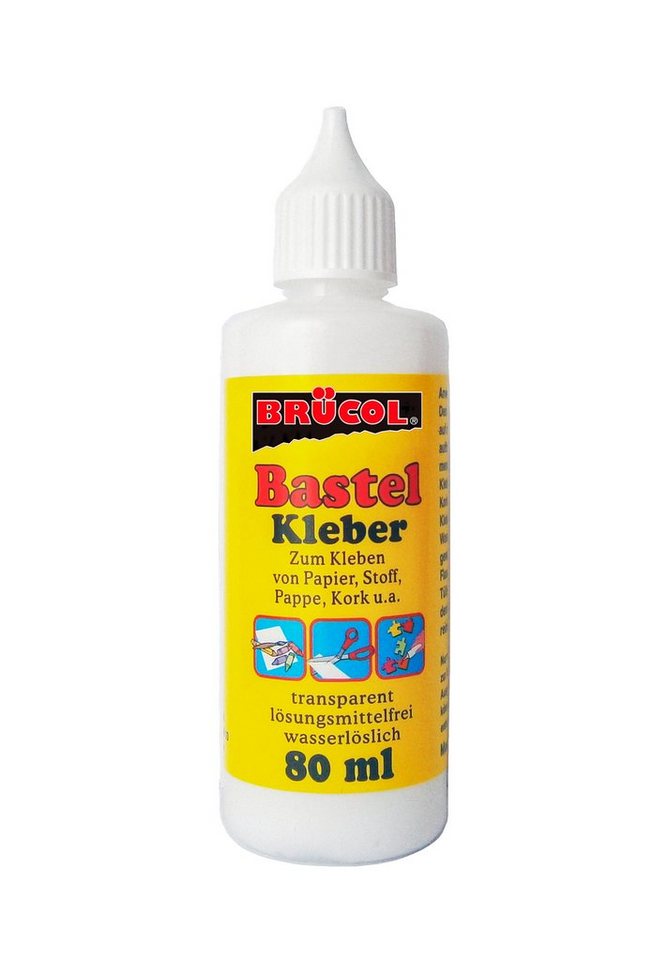 BRÜCOL Bastelkleber BASTEL KLEBER 80ml transparent Bastelkleber Bastelleim 01, (1-tlg), Klebstoff Leim von BRÜCOL