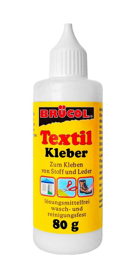 BRÜCOL Bastelkleber TEXTIL KLEBER 80ml Texilkleber Textilklebstoff Stoffkleber, (1-tlg), Lederkleber Gewebekleber Gewebeklebstoff Gewebe Stoff von BRÜCOL
