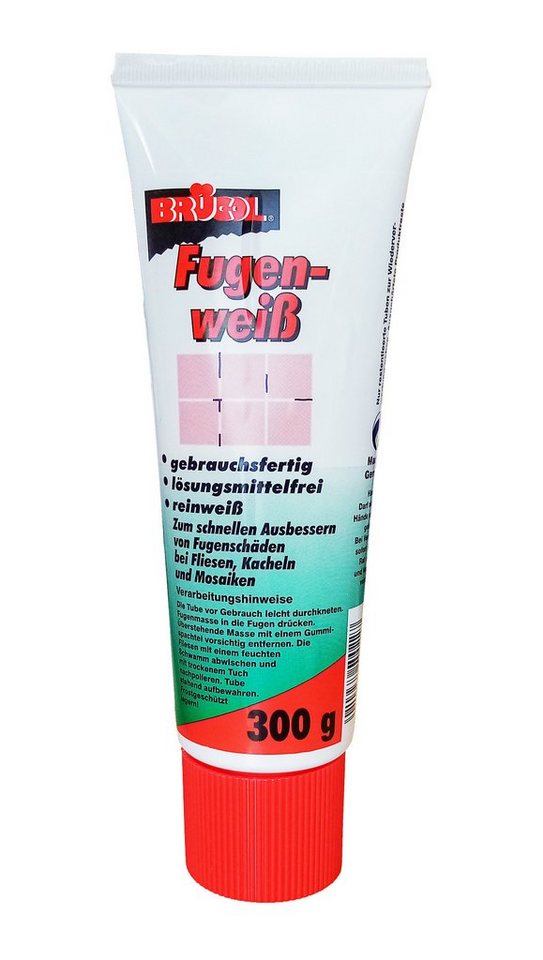 BRÜCOL Fugenfueller FUGEN-WEIß 300g gebrauchsfertig Fugenweiß Fliesenfuge Fliesen 27, Kacheln Fugenmasse Reparatur Spachtel Masse Mosaiken von BRÜCOL