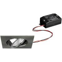 Brumberg LED Einbaustrahler, 230V, 6W, 3000K, 640 lm, eckig, nickel - mit Netzteil - 82 x 82 x 2 mm von BRUMBERG LEUCHTEN