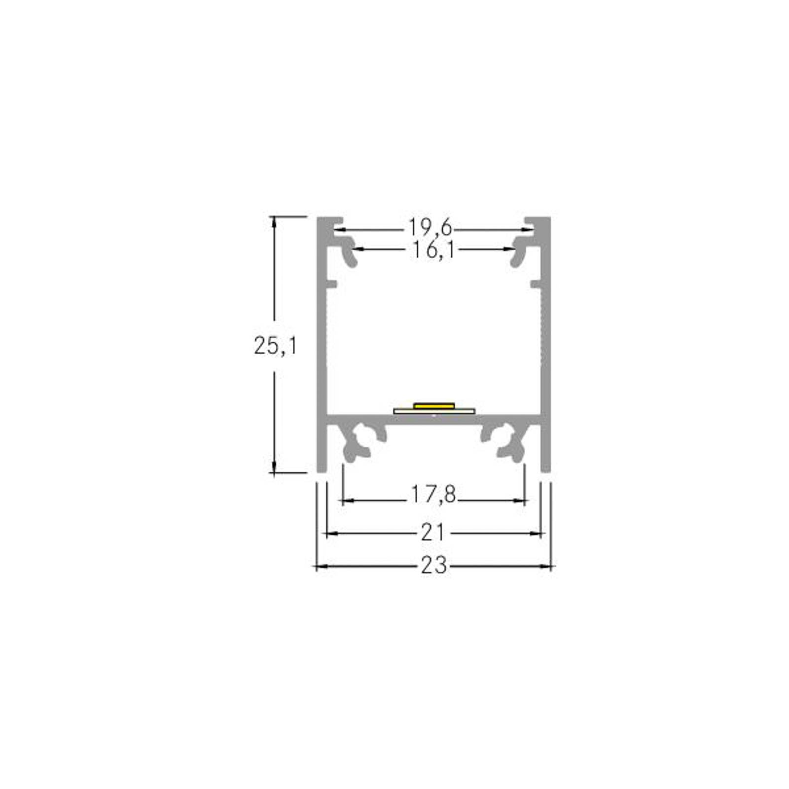 BRUMBERG Anbau-Profil Höhe 25 mm Länge 1 m schwarz von BRUMBERG