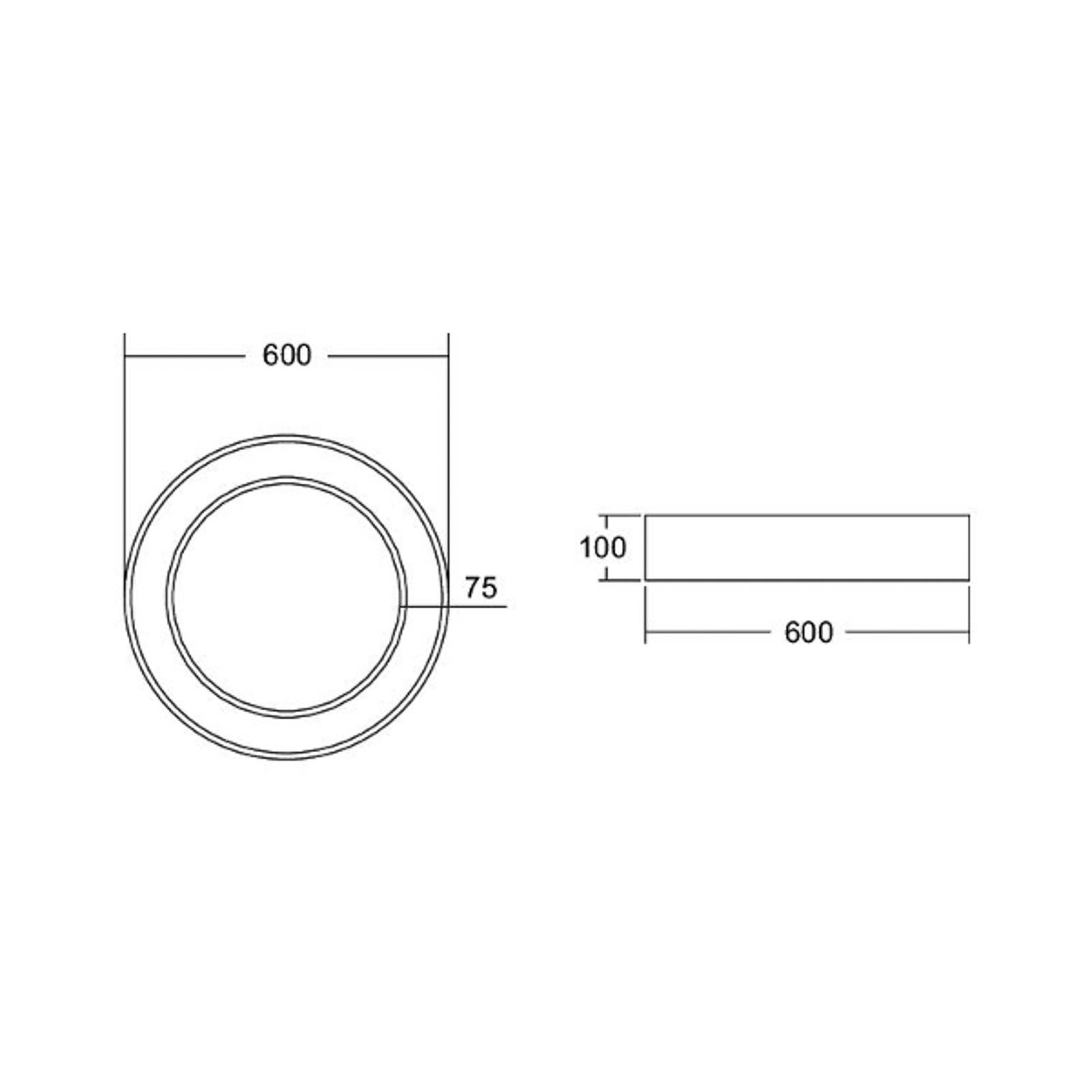 BRUMBERG Biro Circle Ring,  Ø 60 cm, Casambi, schwarz, 840 von BRUMBERG