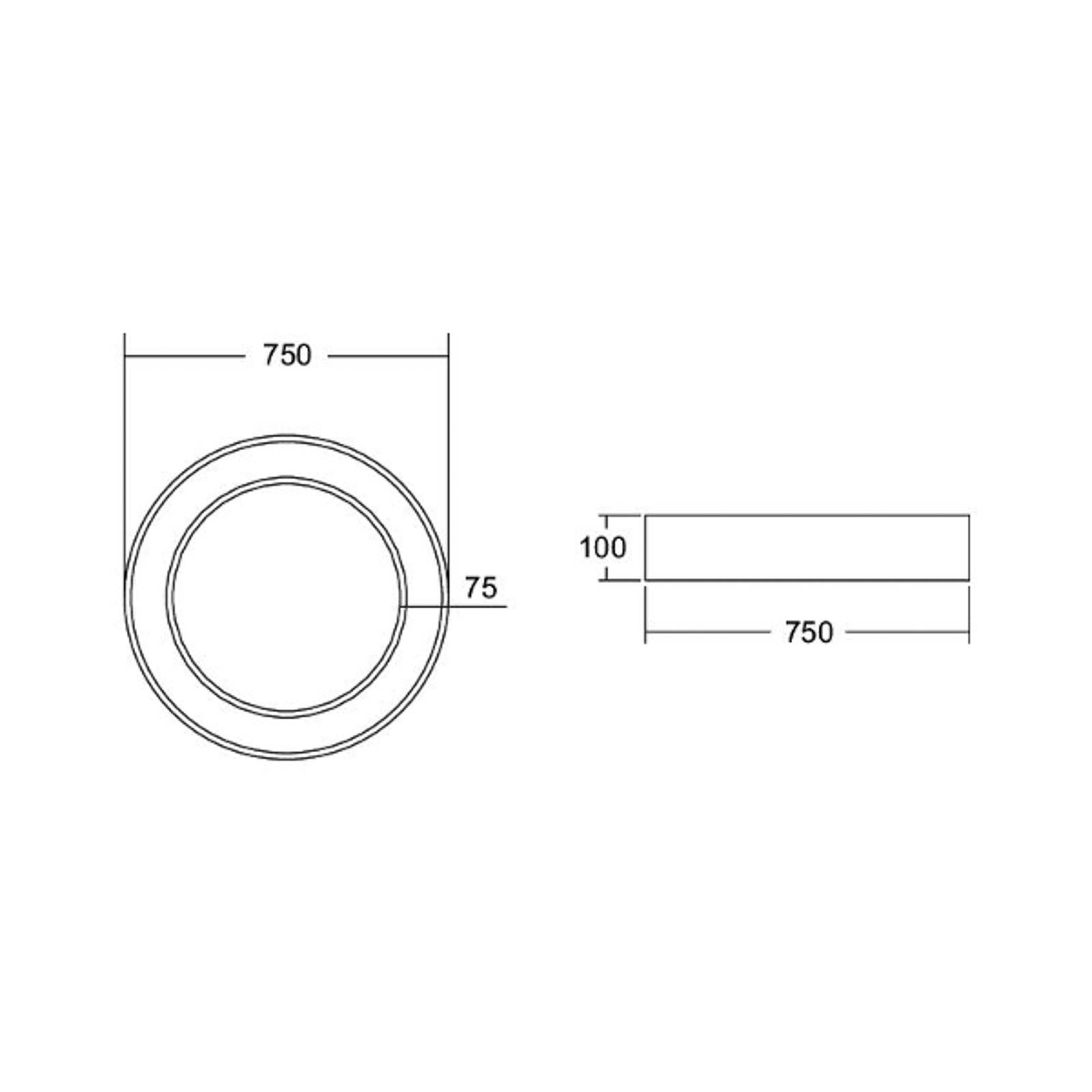 BRUMBERG Biro Circle Ring Decke Ø 75 cm 50 W on/off weiß 830 von BRUMBERG