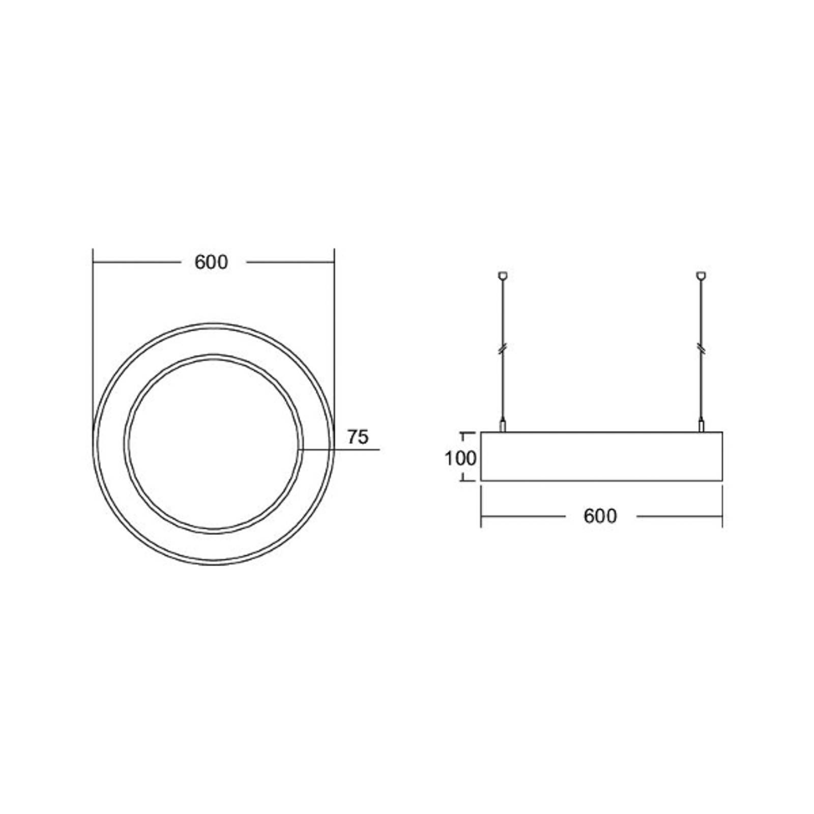 BRUMBERG Biro Circle Ring10 direkt Ø 60 cm DALI CCT, silber von BRUMBERG