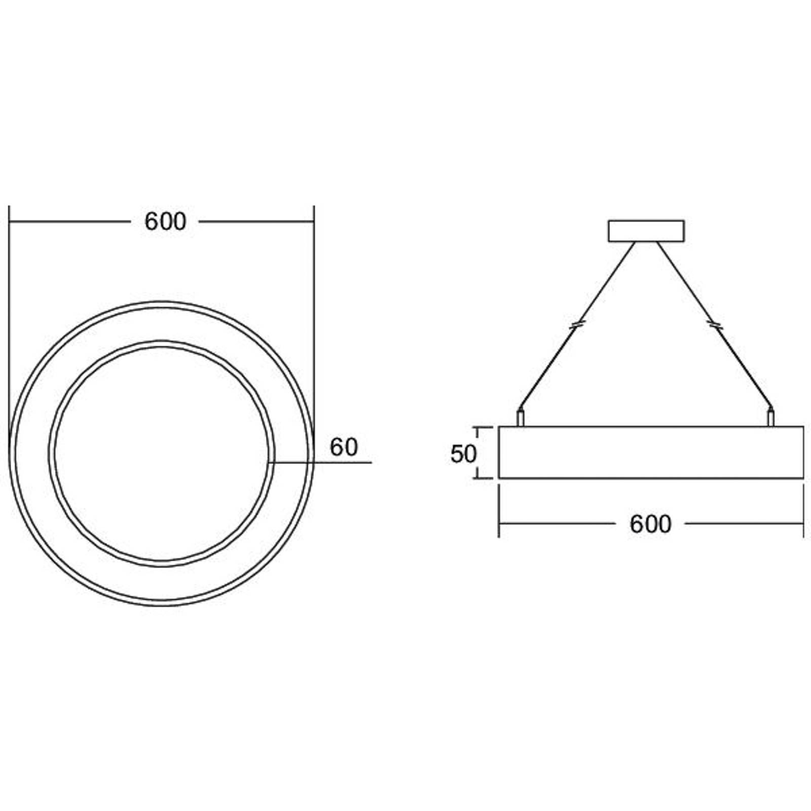 BRUMBERG Biro Circle Ring5 direkt Ø 60 cm DALI weiß 840 von BRUMBERG