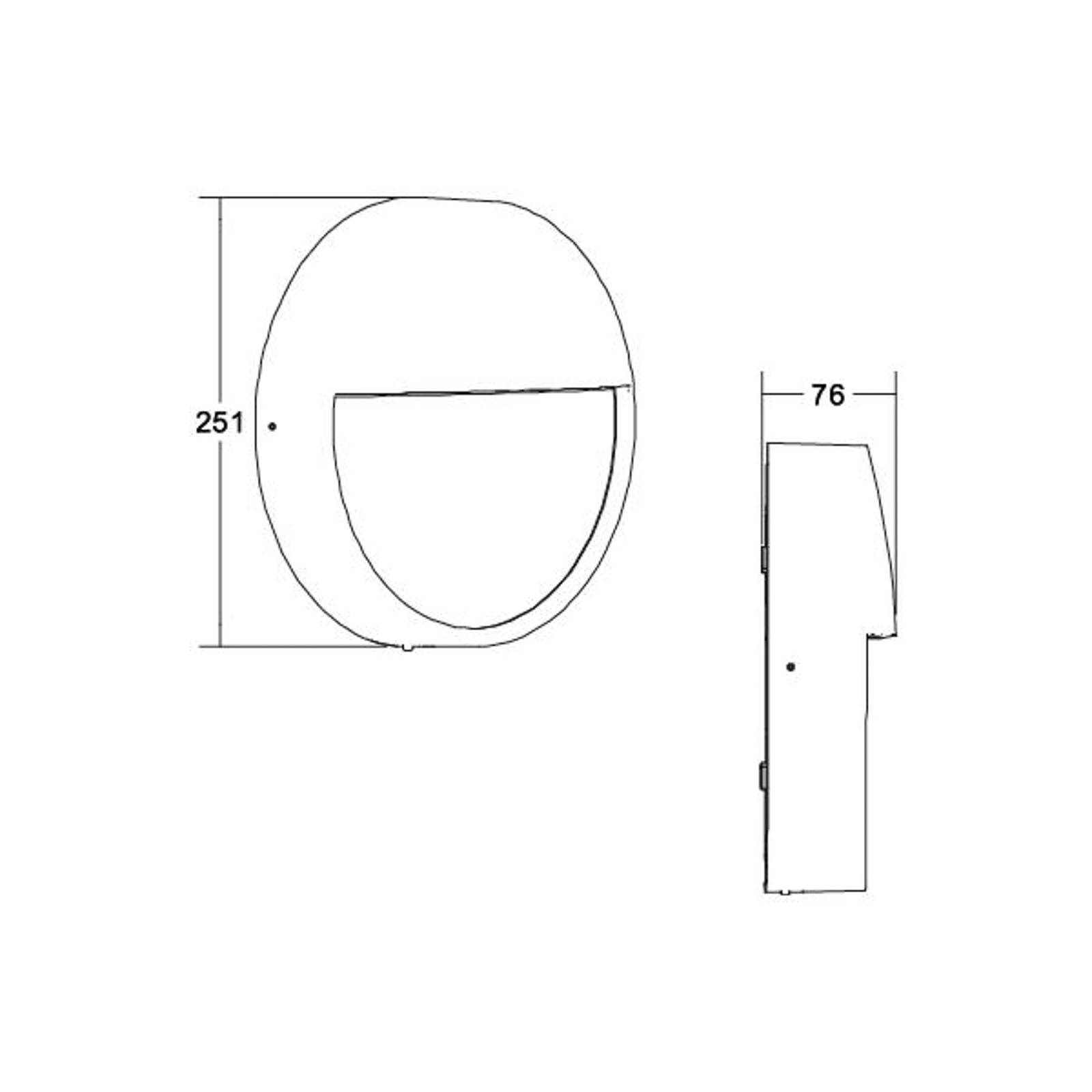 BRUMBERG Eye Wandlampe Ring, halb, schwarz von BRUMBERG