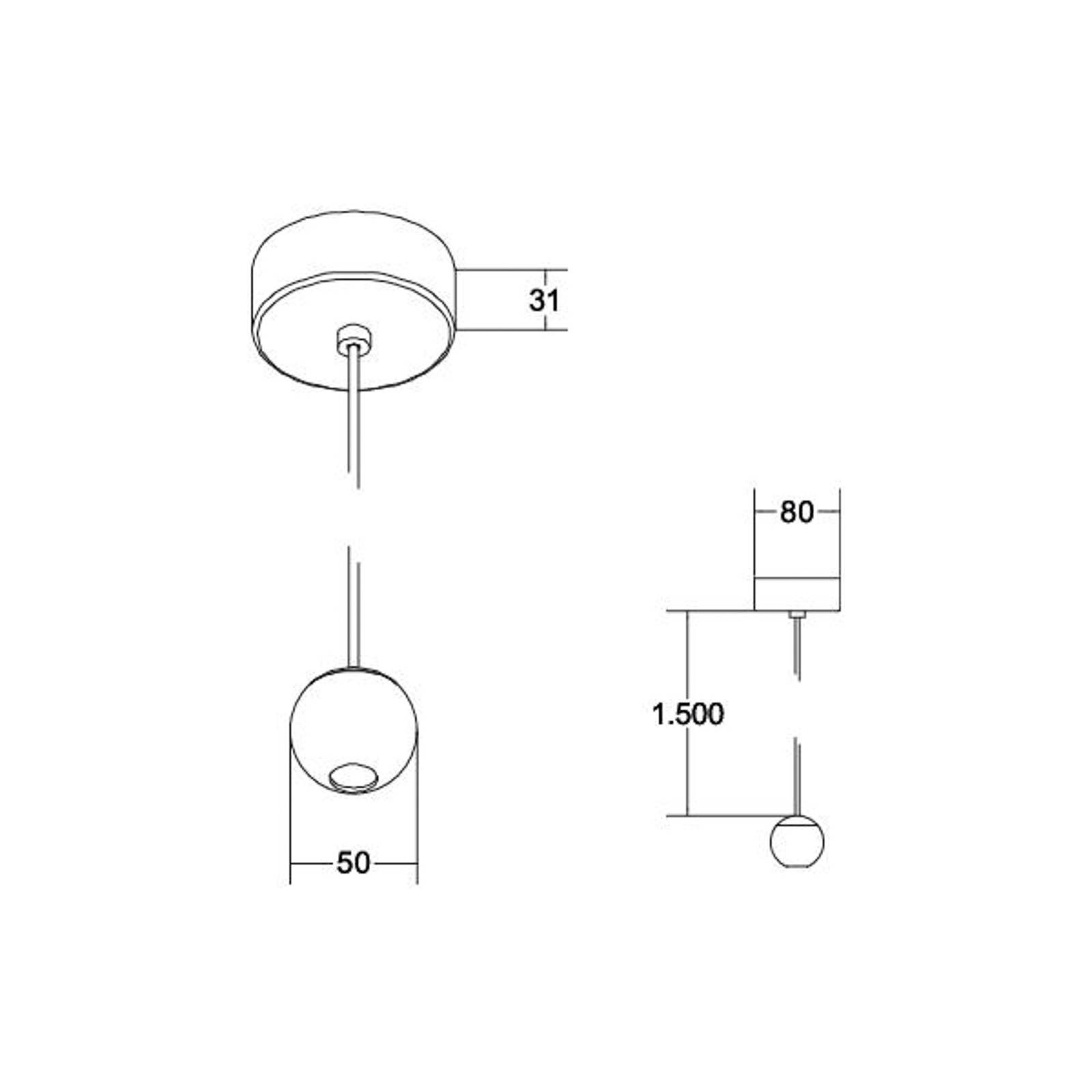 BRUMBERG LED-Pendelleuchte Ball, Aluminium, schwarz/chrom von BRUMBERG