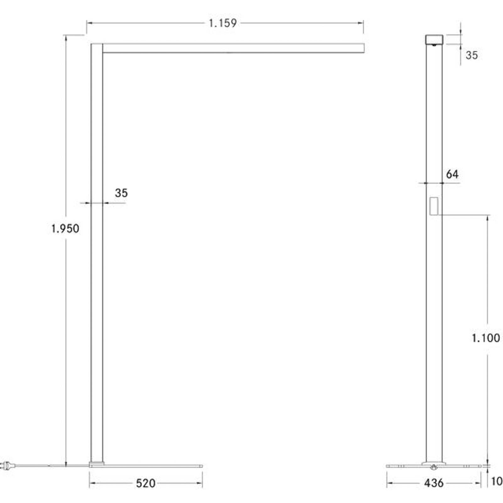 LED-Stehlampe Bevon Mikroprisma direkt/indirekt von BRUMBERG