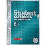 BRUNNEN Student Premium Notebook DIN A4 Liniert Spiralbindung Pappkarton Türkis Perforiert 160 Seiten 80 Blatt von BRUNNEN