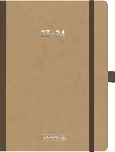 BRUNNEN Schülerkalender FACT!plus 2023/2024 2 Seiten = 1 Woche A5 natur von BRUNNEN