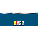 BRUNNEN Tischkalender 772 2024 1 Woche/2 Seiten Karton Blau Deutsch, Englisch, Französisch, Italienisch 29,7 x 10 cm von BRUNNEN