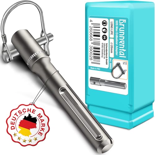 BRUNNENTAL ® SDS MAX Erdbohrer Adapter + Quick Change Bolzen für Hand Bohrmaschine - Nutze deinen Bohrhammer als Brunnenbohrer - für Bohrer mit Ø 40 60 80 100 120 150 mm (kein SDS PLUS) von BRUNNENTAL