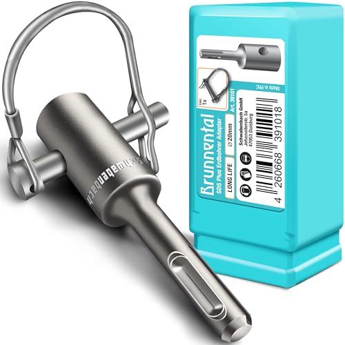 BRUNNENTAL ® SDS PLUS Erdbohrer Adapter + Quick Change Bolzen für Hand Bohrmaschine - Nutze deine Schlagbohrmaschine als Brunnenbohrer - für Bohrer mit Ø 40 60 80 100 120 150 mm (kein SDS MAX) von BRUNNENTAL
