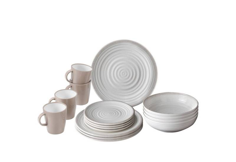 BRUNNER Geschirr-Set Melamin Ess Geschirr Set Lunch, Melamin-/Mineralgemisch, Box 16-teilig Camping Reise Teller Becher von BRUNNER