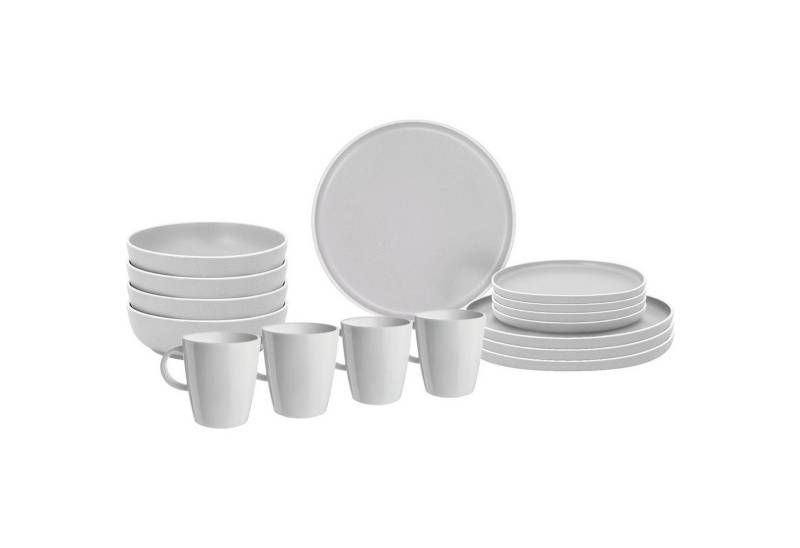 BRUNNER Geschirr-Set Melamin Geschirr Set Lunch Box Dolomit, Melamin, Resylin, Stone Touch Camping Teller 16tlg von BRUNNER