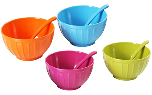 BRUNNER Set mit 4 Schüsseln für Eis Ice Cream Bowl - aus hochwertigem Melamin, bruchsicher und langlebig - mit Löffel von BRUNNER