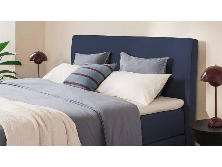 BRUNO Boxspringbett Premium 200x200cm in Blau Matratzen-Härtegrad: Links H2 / Rechts H2 mehrfach ausgezeichnet in Design & Qualität von BRUNO