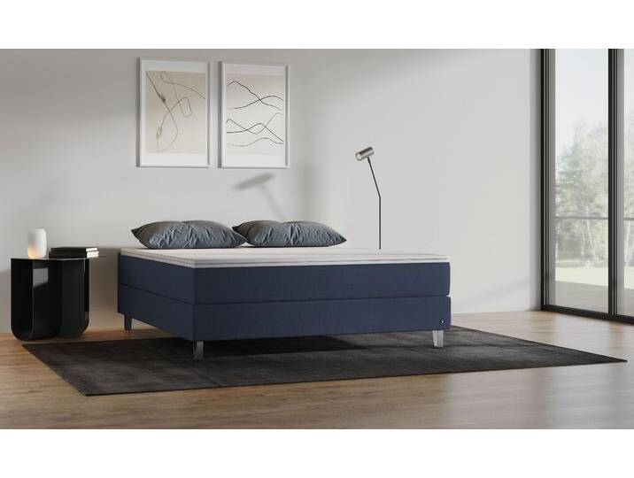 BRUNO Boxspringbett Premium 200x200cm in Blau Matratzen-Härtegrad: Links H3 / Rechts H2 mehrfach ausgezeichnet in Design & Qualität von BRUNO