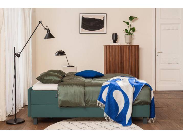 BRUNO Boxspringbett Premium 200x200cm in Grün Matratzen-Härtegrad: Links H2 / Rechts H3 mehrfach ausgezeichnet in Design & Qualität von BRUNO