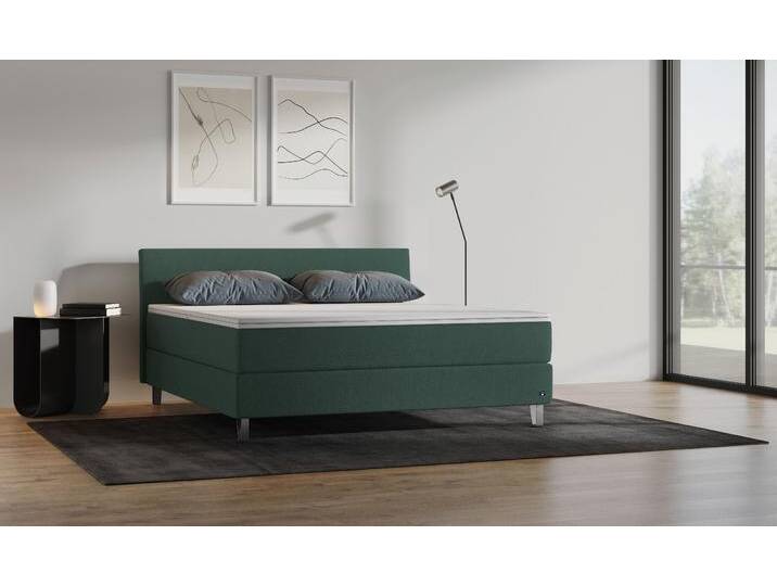 BRUNO Boxspringbett Premium 200x200cm in Grün Matratzen-Härtegrad: Links H3 / Rechts H2 mehrfach ausgezeichnet in Design & Qualität von BRUNO