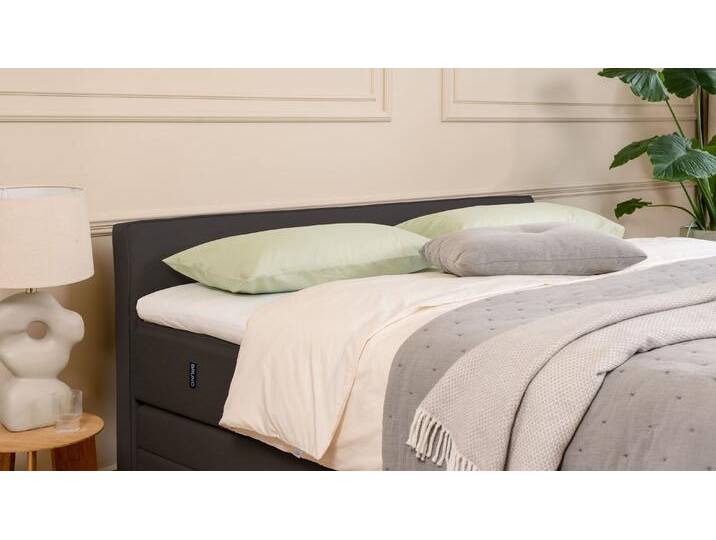BRUNO Boxspringbett Premium mit Bettkasten 180x200cm in Anthrazit Matratzen-Härtegrad: Links H2 / Rechts H3 extra viel Stauraum & individuell konfigurierbar von BRUNO