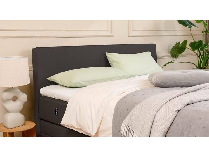 BRUNO Boxspringbett Premium mit Bettkasten 180x200cm in Anthrazit Matratzen-Härtegrad: Links H3 / Rechts H2 extra viel Stauraum & individuell konfigurierbar von BRUNO