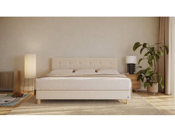 BRUNO Familienbett 240x200cm in Beige XXL Boxspringbett Premium mehrfach ausgezeichnet in Design & Qualität von BRUNO