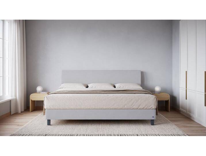 BRUNO Familienbett 240x200cm in Hellgrau XXL Boxspringbett Premium mehrfach ausgezeichnet in Design & Qualität von BRUNO