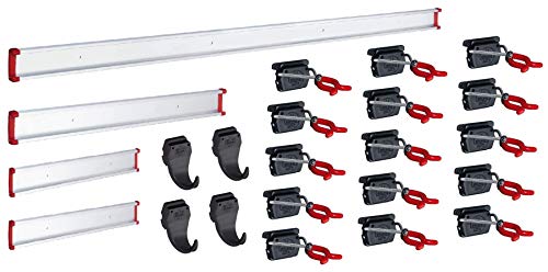 BRUNS Gerätehalter-Set - 15 Gerätehalter 4 Haken Führungsschienen 100cm 50cm 2x30cm von BRUNS