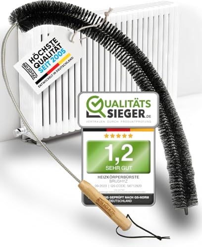 Heizungsbürste [Note 1,2] Heizkörperbürste lang 80cm kratzfrei mit weichen Borsten I Heizkörper Reinigungsbürste für besseres Raumklima I Heizkörper reinigen mit Flexibler Heizungsreinigungsbürste von BRUSHYZ