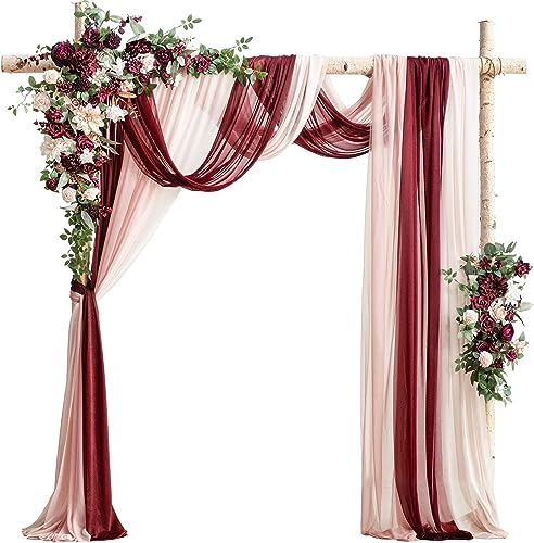 BRYER Künstliche Hochzeitsbogen-Blumen-Set (5 Stück) – 2 Pfingstrosen-Blumenarrangements, für transparente Vorhänge, Hochzeitsstuhl, Laube, Hochzeitszeremonie und Empfangsarrangement,A13 von BRYER