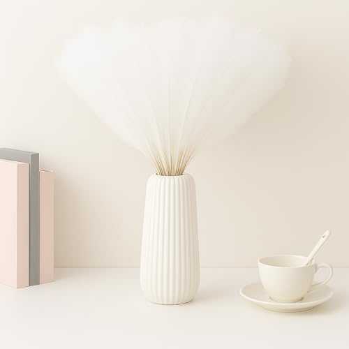 Künstliches Pampas-Gras für Inneneinrichtung: 30 Stück Weiß 55 cm - Künstliche Pflanzen wie Real & Keine Wartung - Wohnzimmer, getrocknete Blumen für Schlafzimmer, Hochzeit, Tisch, Boho Dekoration Künstliches Pampas-Gras für Inneneinrichtung: 30 Stück Weiß 55 cm - Künstliche Pflanzen wie Real & Keine Wartung - Wohnzimmer, getrocknete Blumen für Schlafzimmer, Hochzeit, Tisch, Boho Dekoration von BRYUBR