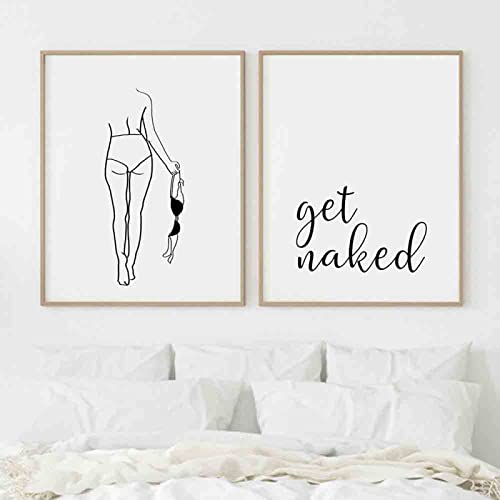 BROLEO Badezimmer-Wanddekoration Leinwandgemälde Get Naked Sign Leinwandkunst Poster eine Linie sexy Frau Zeichnung Leinwand Bild Modegemälde ohne Rahmen BROLEO Badezimmer-Wanddekoration Leinwandgemälde Get Naked Sign Leinwandkunst Poster eine Linie sexy Frau Zeichnung Leinwand Bild Modegemälde ohne Rahmen von BROLEO